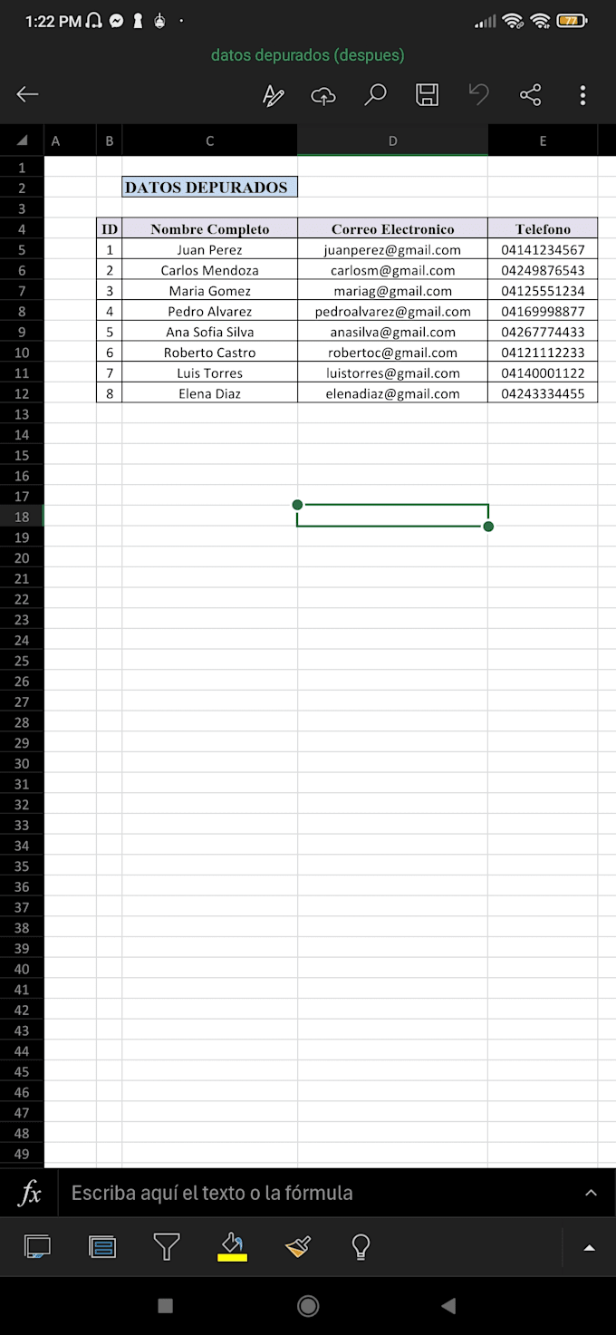 especialista en organizar datos en tablas de excel