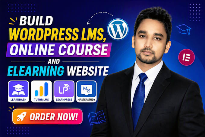 build wordpress lms, online course and elearning website
