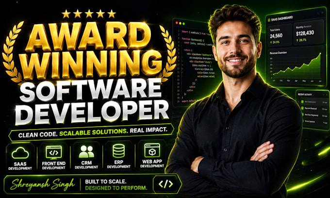 be your software developer for saas, front end, crm, erp and web app development
