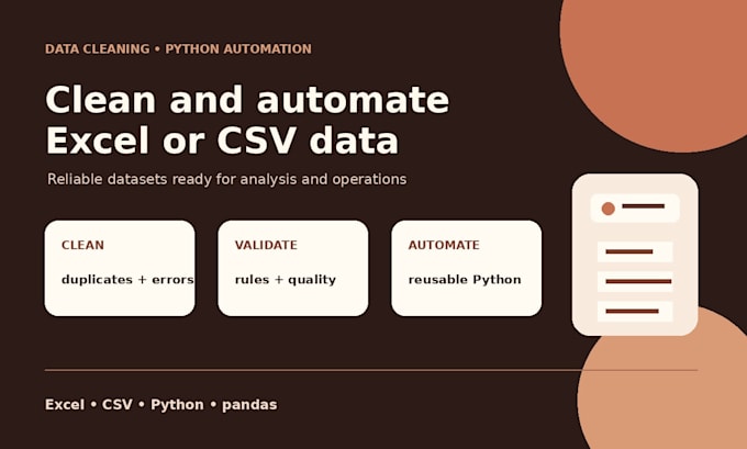 clean and automate excel or CSV data with python