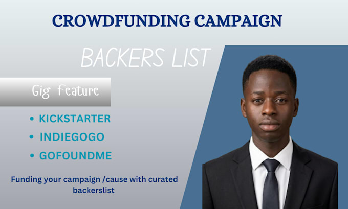 provide kickstarter, indiegogo and gofundme backers list