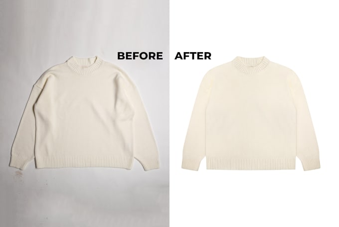 edit flatlay clothing packshot, remove background, and retouch apparel photos