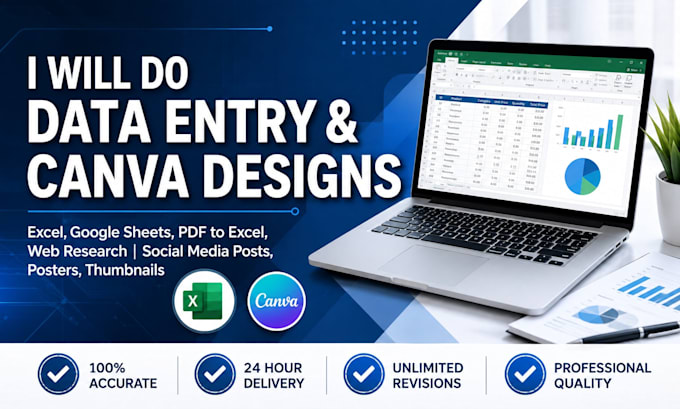 do data entry and canva design