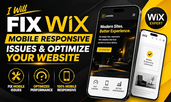 fix wix mobile view, responsive issues and optimize wix website