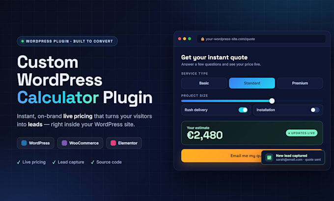 build a custom wordpress calculator plugin with woocommerce