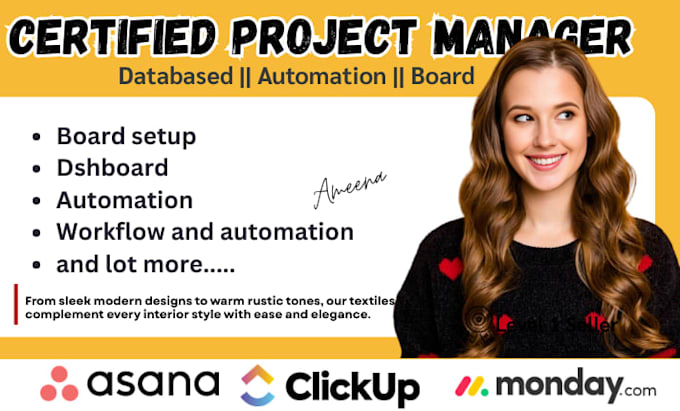 setup clickup project management asana monday crm setup ai workflow monday board