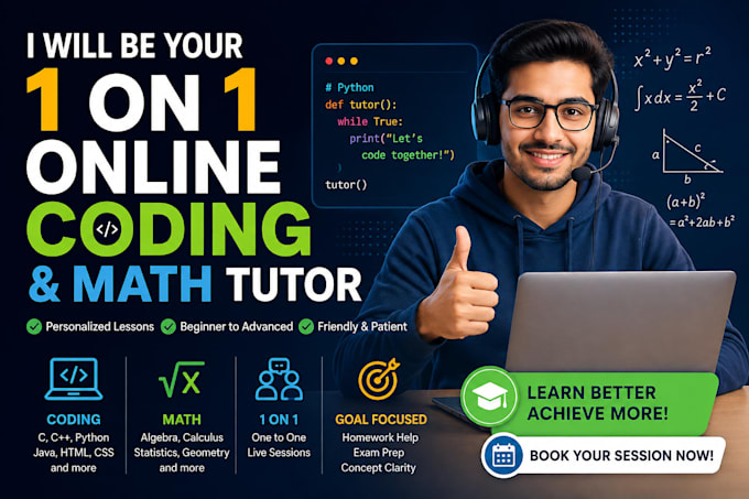 be your 1 on 1 online coding and math tutor