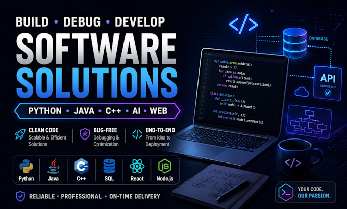 code, debug, develop ai , python, java, c, sql projects