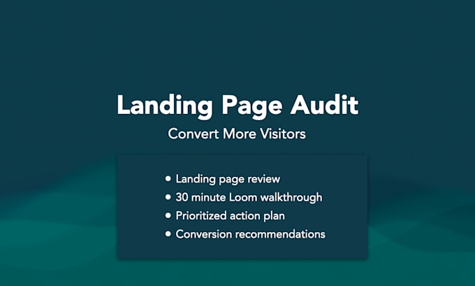 audit your landing page to improve conversions