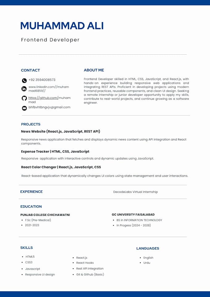 design a professional ats friendly resume in canva