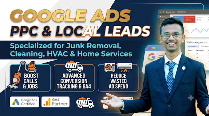run google ads for junk removal, cleaning and hvac
