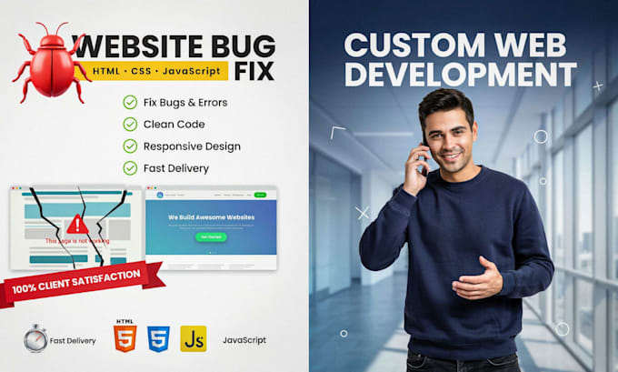 solve your website css bugs and responsiveness problems