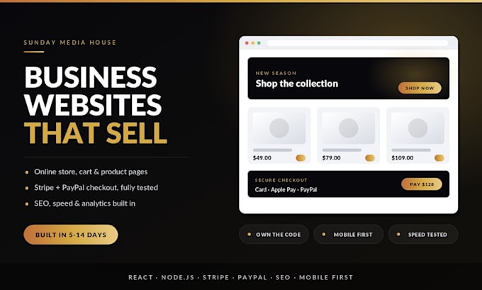 build a business website with ecommerce and payment integration