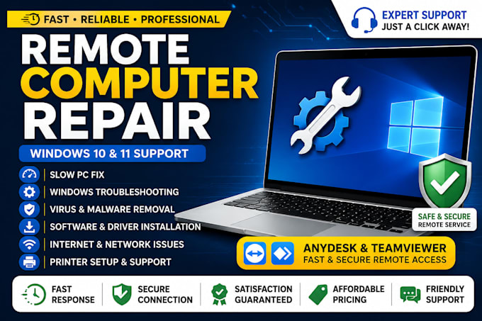 troubleshoot and fix windows PC and laptop problems  remotely