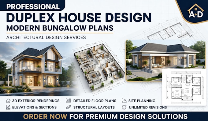 create professional duplex house design and modern bungalow plans