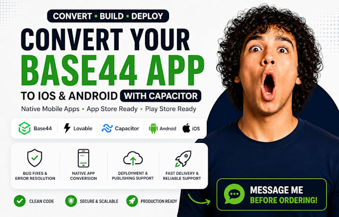 base44 or replit app firebase base44 to capacitor native ios android app publish