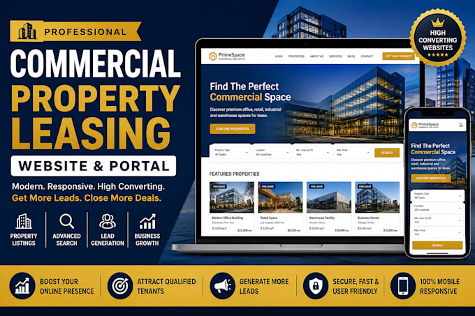 design a commercial property leasing website and portal