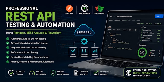 perform rest API testing using playwright, postman and rest assured with java