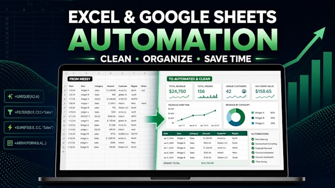 clean and automate excel or google sheets