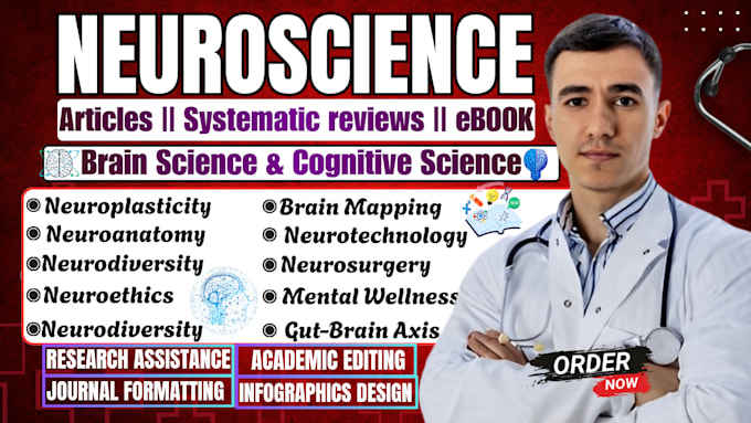 write neuroscience ebook, systematic review review article and blogs as a doctor