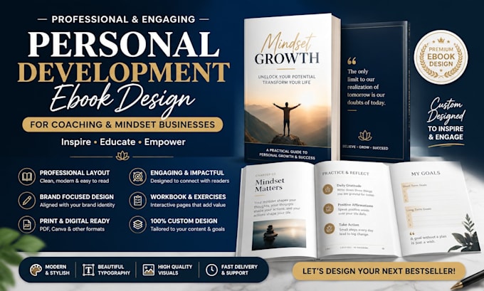 design personal development ebook layout for coaching and mindset business