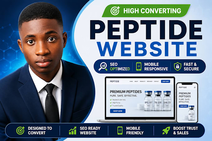 create a high converting peptide website with SEO and mobile responsive design