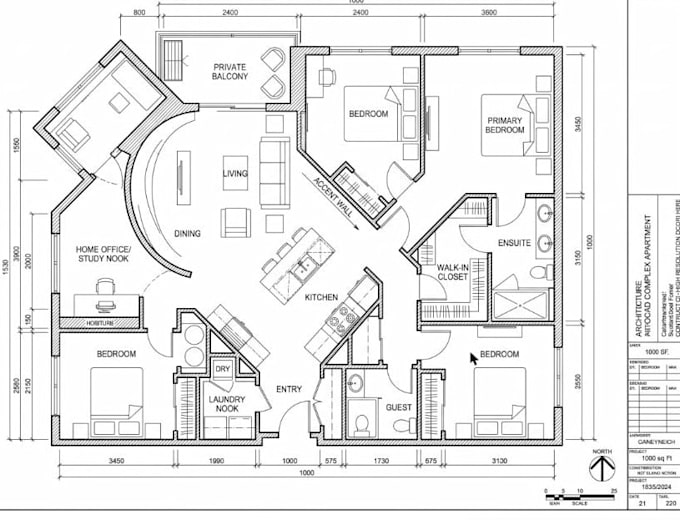 create a simple 2d cad floor plan drawing