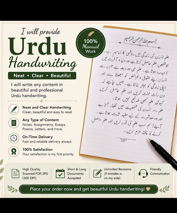 do urdu academic handwriting