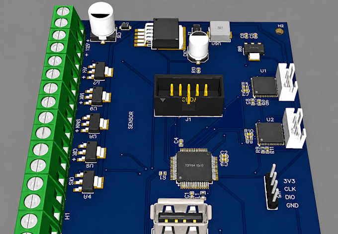 design custom pcb layout, schematic, multilayer pcb, rf pcb, esp32, kicad, iot