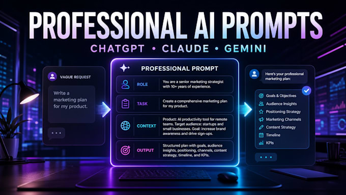 create professional ai prompts for chatgpt claude or gemini