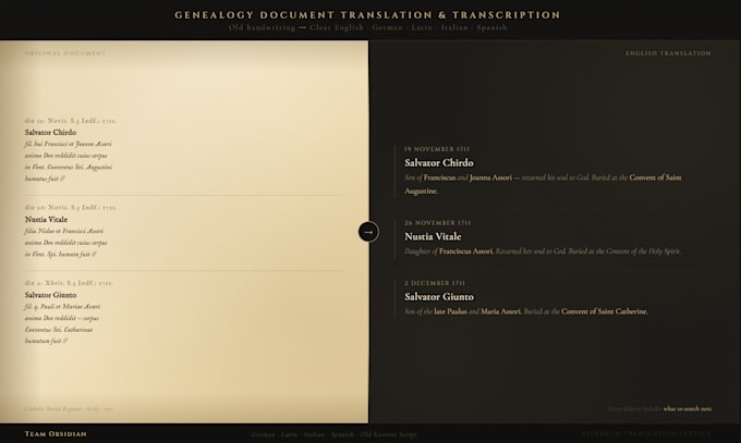 translate and transcribe your old genealogy document