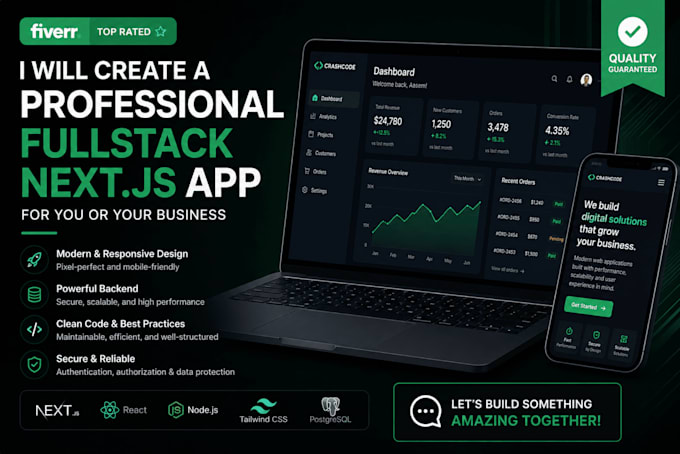 create a professional fullstack nextjs app