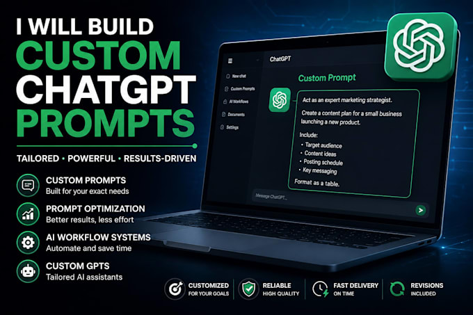 create custom chatgpt prompts and ai workflow systems