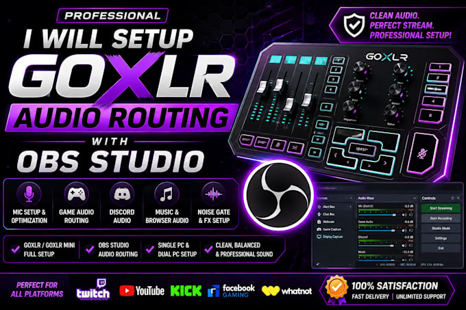 setup goxlr audio routing with obs studio
