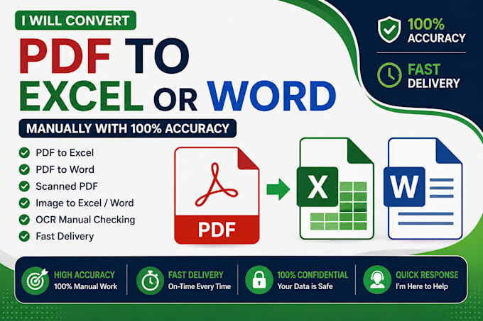convert PDF to excel or word manually