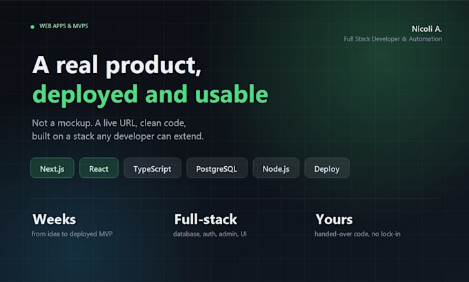 build you a web app or mvp with nextjs and react