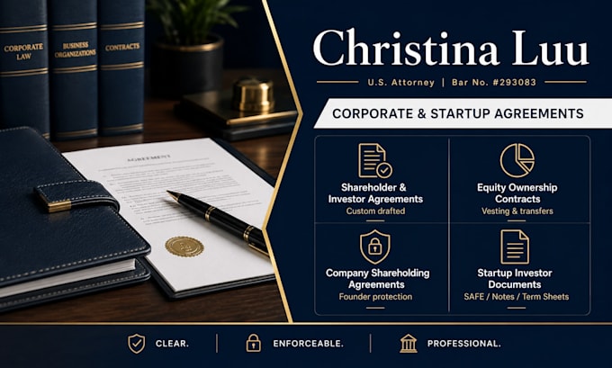prepare professional company shareholding agreements
