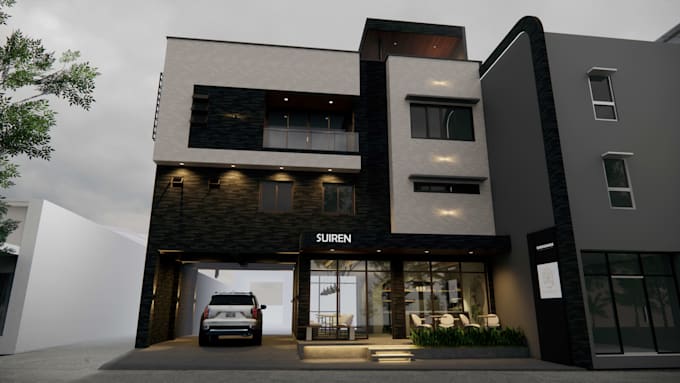 create realistic exterior 3d render