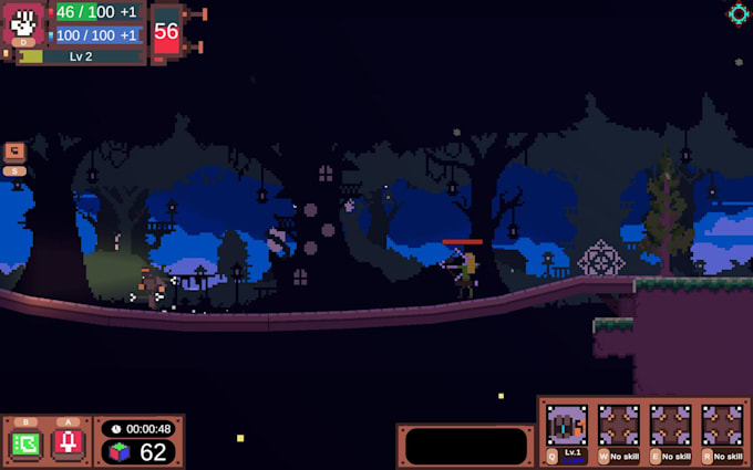 pixel art game assets tileset pixel background UI icons and objects