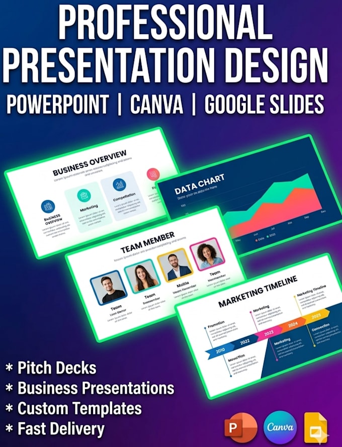 ill design professional canva presentations and pitch decks