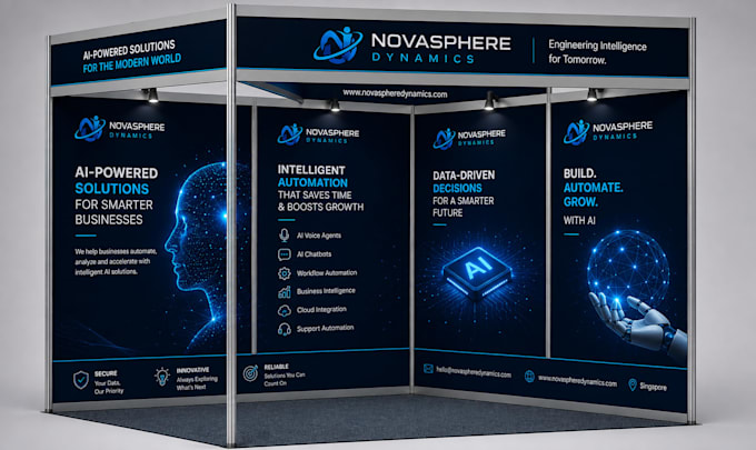 design trade show booth and backdrop for your exhibition