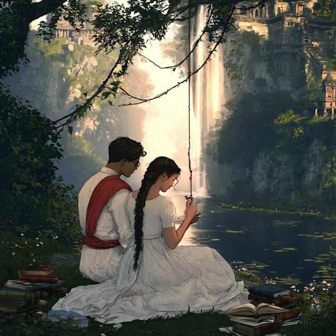 design creative romantic book or book cover