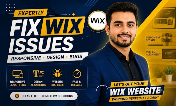 fix wix website bugs , responsiveness issues or wix velo errors