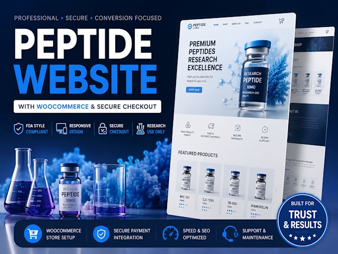 build fda compliant peptide website with woocommerce and secure checkout