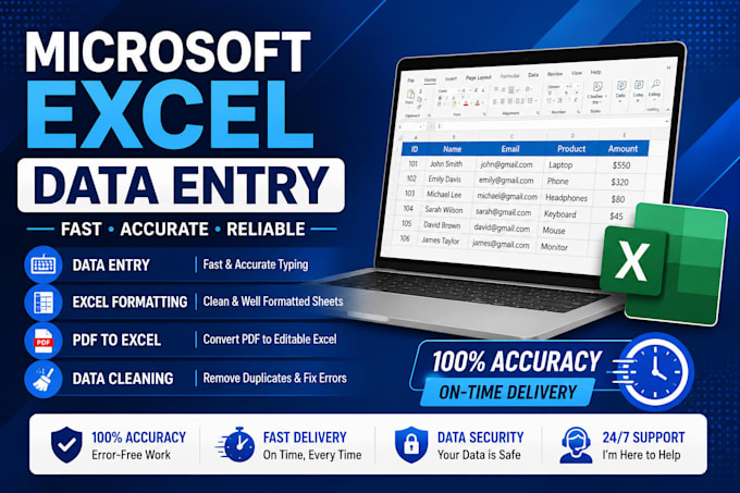 do microsoft excel data entry, formatting