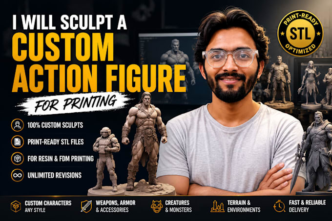 sculpt a custom action figure for printing