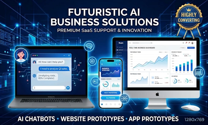 create ai chatbot, website prototype and app prototype for your business