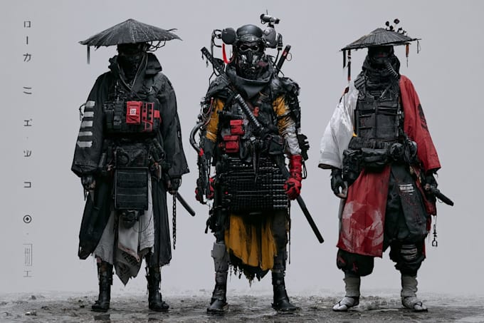 cyberpunk samurai street warrior art