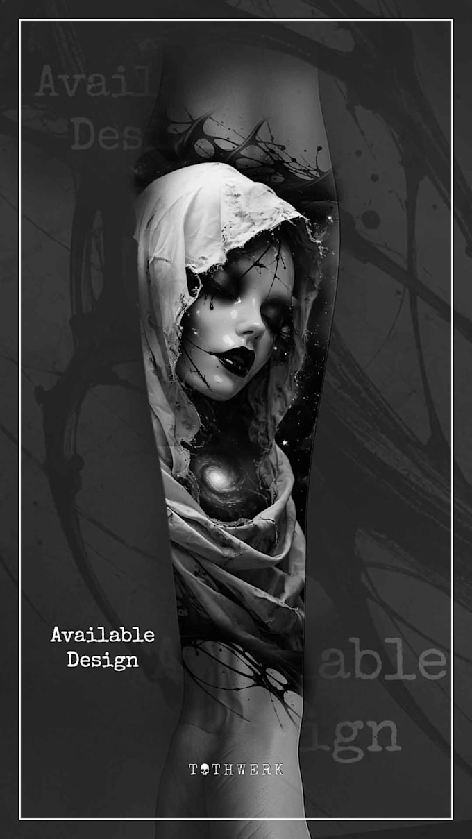 create a custom black and grey realism tattoo design