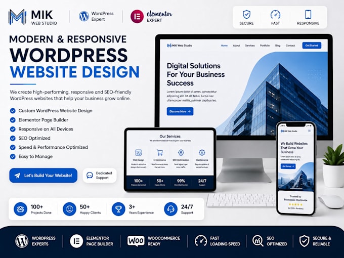 build a modern responsive wordpress website with elementor